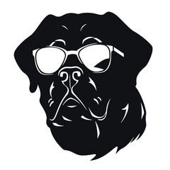 Husky silhouette. Husky black icon on white background