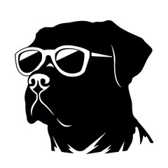 Husky silhouette. Husky black icon on white background