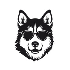 Husky silhouette. Husky black icon on white background