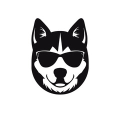 Husky silhouette. Husky black icon on white background
