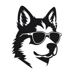 Siberian husky dog - isolated vector illustration