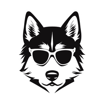 Siberian husky dog - isolated vector illustration