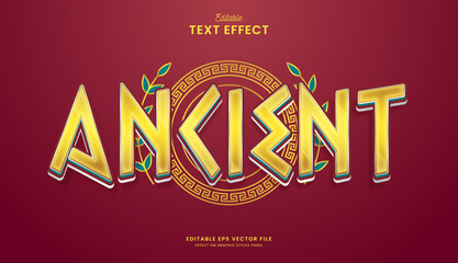 decorative golden ancient editable text effect vector design