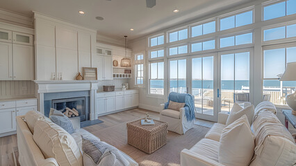 Weekend house coastal style with seaside view and natural light