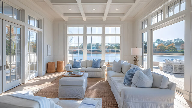 Weekend house, coastal style with river view and natural light