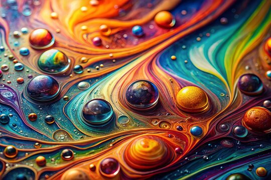 Art in detail: bright paint on an abstract background