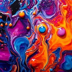 Abstract world in detail: bright paint
