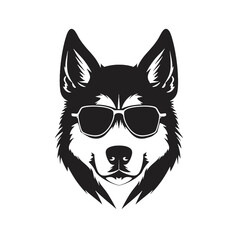 Husky Standing Vector Logo