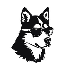 Husky Standing Vector Logo