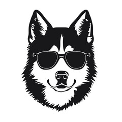 Husky Standing Vector Logo