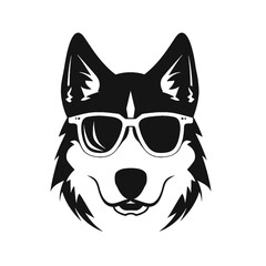 Husky Standing Vector Logo