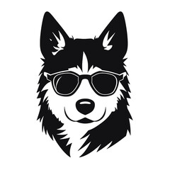 Husky Standing Vector Logo