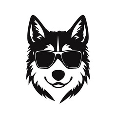 Husky Standing Vector Logo