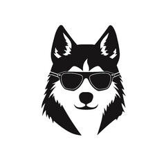 Husky Standing Vector Logo