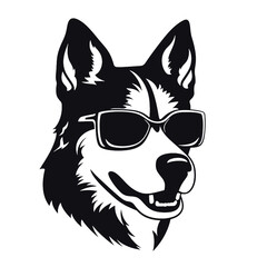 Husky Standing Vector Logo