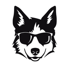 Husky silhouette, logo style vector illustration