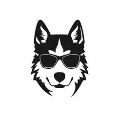 Husky silhouette, logo style vector illustration