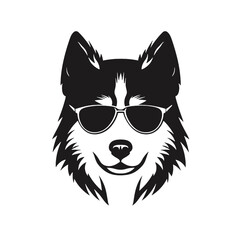 Husky silhouette, logo style vector illustration