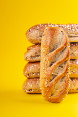 fresh milk bun whole grain dough buns baked goods Cooking appetizer meal food snack on the table copy space food background rustic top view