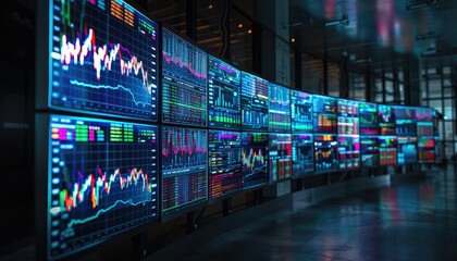 Market Volatility Impact, Showcase images of market volatility indexes, trading screens during volatile periods, and reactions of traders to highlight the impact of volatility on market performance