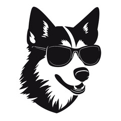 Siberian husky dog vector silhouette