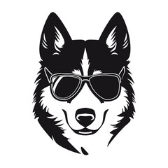 Siberian husky dog vector silhouette