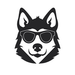 Siberian husky dog vector silhouette