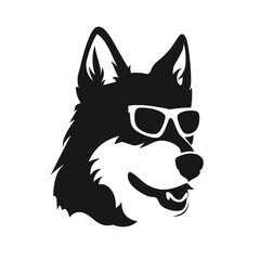 Siberian husky dog vector silhouette