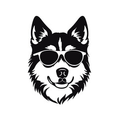 Siberian husky dog vector silhouette