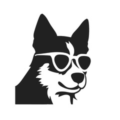 Siberian husky dog vector silhouette