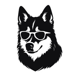 Siberian husky dog vector silhouette