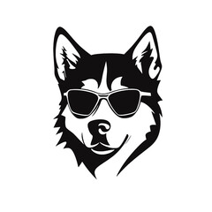 Siberian husky dog vector silhouette