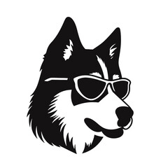 Siberian husky dog vector silhouette