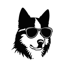 Siberian husky dog vector silhouette
