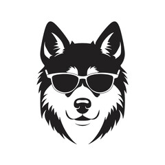 Siberian husky dog vector silhouette