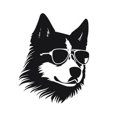 Siberian husky dog vector silhouette