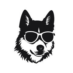 Siberian husky dog vector silhouette