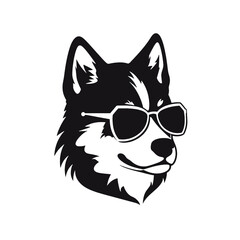 Siberian husky dog vector silhouette