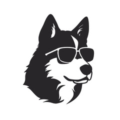 Siberian husky dog vector silhouette