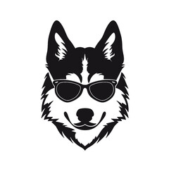 Siberian husky dog vector silhouette