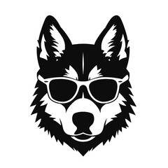 Siberian husky dog vector silhouette