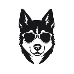 Siberian husky dog vector silhouette