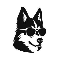 Siberian husky dog vector silhouette