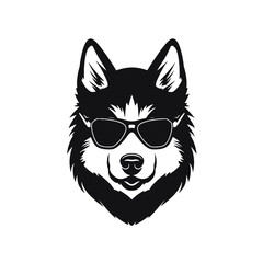 Siberian husky dog vector silhouette
