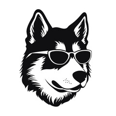 Siberian husky dog vector silhouette