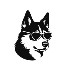 Siberian husky dog vector silhouette