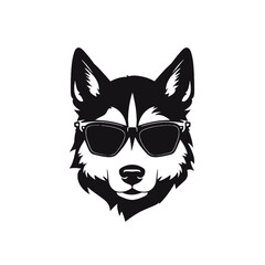 Siberian husky dog vector silhouette