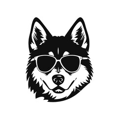 Siberian husky dog vector silhouette