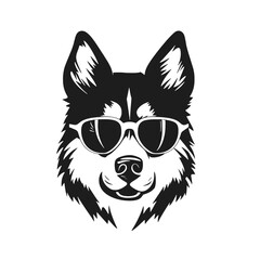 Siberian husky dog vector silhouette
