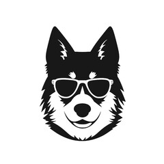Siberian husky dog vector silhouette